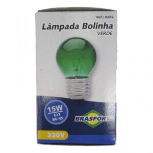 LÂMPADA BOLINHA BRASFORT 15W X 220V VERDE