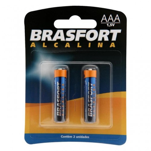 PILHA ALCALINA (AAA) PALITO BRASFORT COM 2 UNIDADES 6300