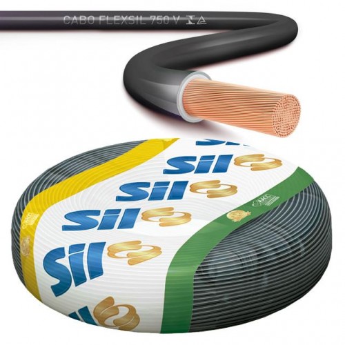 FIO CAB.FLEX SIL 1.50MM PRETO M 100