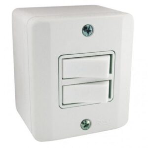 Sistema Radial (Exterior) 2 Interruptores Simples com Caixa (Branco)