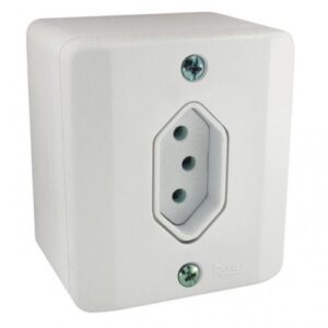 Sistema Radial (Exterior) 1 Tomada 10A com Caixa (Branco)