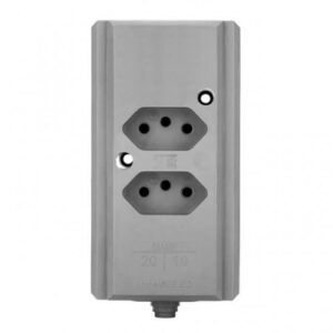 Tomada Barra Interneed Cinza 2P+T 20A/10A (A) Dupla Hercules