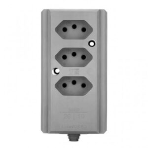 Tomada Barra Interneed Cinza 2P+T 20A/10A (B) Tripla Hercules