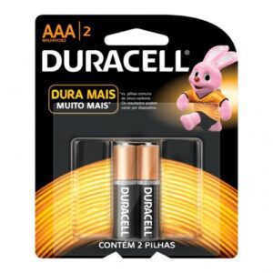 PILHA ALCALINA (AAA) PALITO DURACELL COM 02 UNIDADES