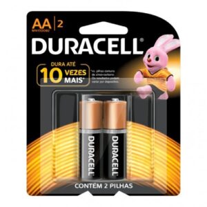 PILHA ALCALINA (AA) PEQUENA DURACELL COM 02 UNIDADES