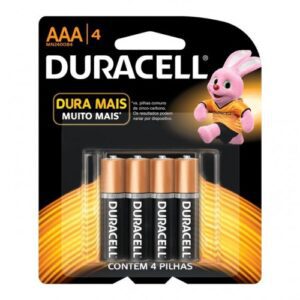PILHA ALCALINA (AAA) PALITO DURACELL COM 04 UNIDADES