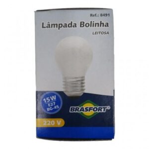 LÂMPADA BOLINHA BRASFORT 15W X 220V LEITOSA