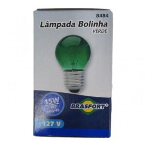 LÂMPADA BOLINHA BRASFORT 15W X 127V VERDE