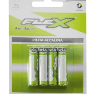 PILHA ALCALINA (AAA) PALITO FLEXGOLD COM 4 UNIDADES FX-AAA13B4