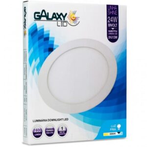 LUMINÁRIA LED PLAFON GALAXY EMBUTIR REDONDA 24W 6500K