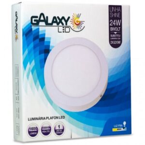 LUMINÁRIA LED PLAFON GALAXY SOBREPOR REDONDA 24W 6500K