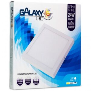 LUMINÁRIA LED PLAFON GALAXY SOBREPOR QUADRADA 24W 6500K