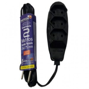 EXTENSÃO EL.NATICON 2X0.75MMX02MTS PRETO
