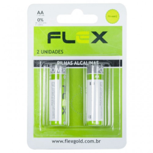 PILHA ALCALINA (AA) PEQUENA FLEXGOLD COM 2 UNIDADES FX-AAK2