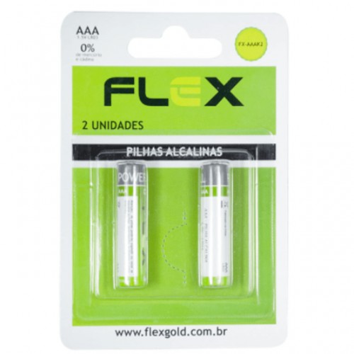 PILHA ALCALINA (AAA) PALITO FLEXGOLD COM 2 UNIDADES FX-AAA13B2