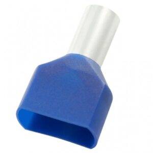 Terminal Isolado Tubular Duplo Sforplast 02.5mm Azul (Com 100) 4781 (9859)
