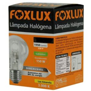 LÂMPADA HALÓGENA CLÁSSICA FOXLUX 70W X 127V