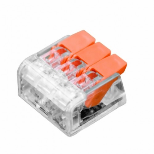 CONECTOR DE EMENDA SFORPLAST 3 POLOS 32A ATÉ 4MM (TIPO WAGO)