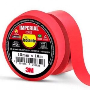 FITA ISOLANTE 3M IMPERIAL. 10MTS VERMELHO