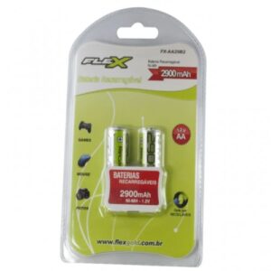 PILHA RECARREGÁVEL (AA) FLEXGOLD COM 2 UNIDADES 2900MAH FX-AA29B2