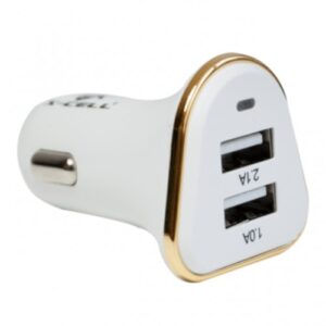 CARREGADOR FLEXGOLD VEICULAR 3.1A C/2USB (BCO/PTO) XC-V7USB