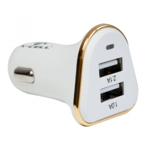 CARREGADOR FLEXGOLD VEICULAR 3.1A C/2USB (BCO/PTO) XC-V7USB