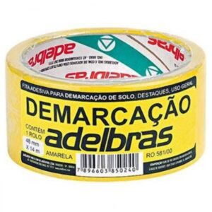 FITA DEMARCAÇÃO DE SOLO ADELBRAS AMARELA 48 MILÍMETROS X 14 METROS