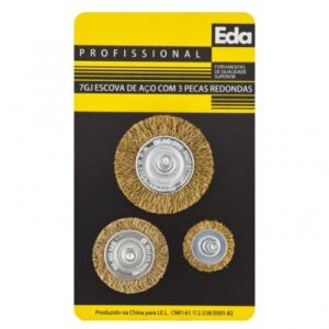 ESCOVA DE AÇO EXCELLENT COM 3 PEÇAS (7GJ) CIRCULAR