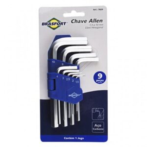 CHAVE ALLEN BRASFORT SUPERIOR 1.5 A 10 MM COM 9 PEÇAS 7829