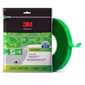 FITA DUPLA FACE 3M VHB 4910 TRANSPARENTE 12 MILÍMETROS X 20 METROS