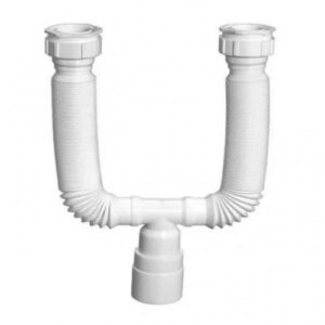 Sifão Sanfonado Krona Duplo com Anel PVC 4x1 861