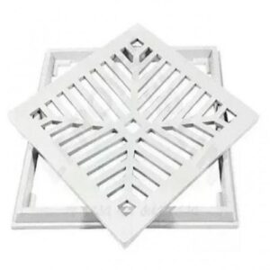 Grelha de Alumínio Escovado (Reta) com Suporte 15 x 15 cm AC VENT