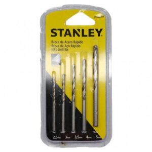 Broca Jogo Aço Rápido Stanley 5 Peças (2,50 a 5,00) STA59001