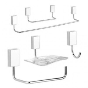 Kit para Banheiro TIGRE SQUADRA 5 Peças 5000-SQD-CR (Metal)