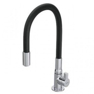 Torneira para pia com bico móvel ABS Hydramontion 1167 metal+preto (mesa)