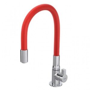 Torneira para pia com bico móvel ABS Hydramontion 1167 metal+vermelho (mesa)