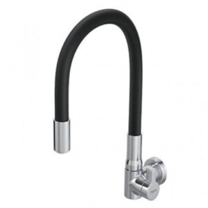 Torneira para pia com bico móvel ABS Hydramontion 1168 metal+preto (parede)