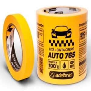 FITA CREPE ADELBRAS 765 18 MILÍMETROS X 40 METROS AUTOMOTIVA AMARELA