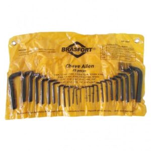 CHAVE ALLEN BRASFORT 1.0 A 10 MM E 1/20 A 3/8 COM 25 PEÇAS 8289