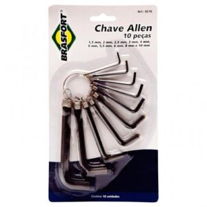 CHAVE ALLEN BRASFORT 1.5 A 10 MM COM 10 PEÇAS 8216