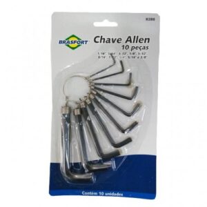 CHAVE ALLEN BRASFORT 1/16 A 3/8 COM 10 PEÇAS 8288