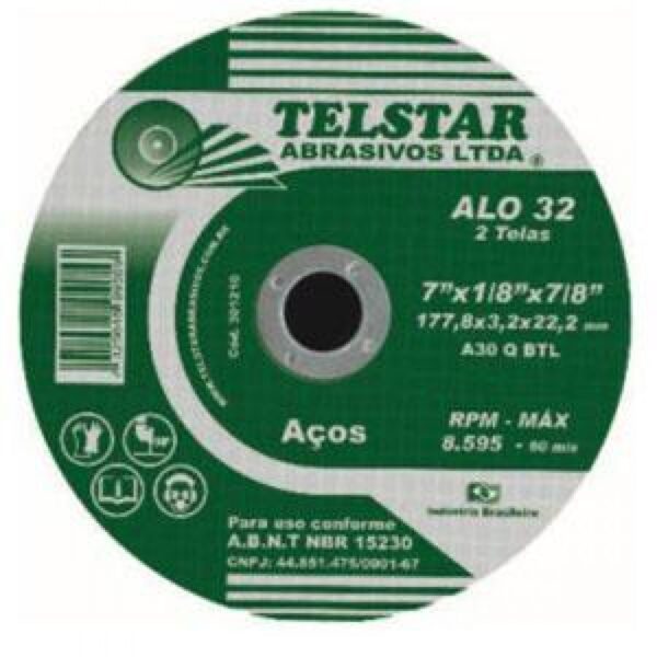 DISCO DE CORTE TELSTAR 4.5 X 7/8 X 3.2
