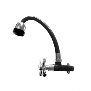 Torneira para pia com bico móvel ABS Hidropal preta/cromada Gourmet (5057 G PR CM)